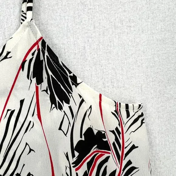 EQUIPMENT Layla Silk Print Cami Womens Small White Black Floral Leaf Print Layer - Picture 12 of 15